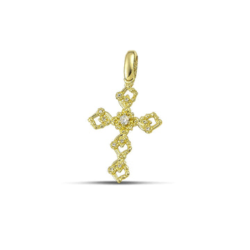 Γυναικείος σταυρός βάπτισης Κ14 με ζιργκόν